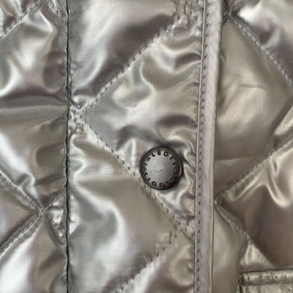 NWT Talbots Quilted Down Puffer Metallic Silver Women’s Lightweight Vest Size M - Picture 7 of 13